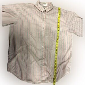 Sweet Baby Jane pink and blue pinstripe retro vintage button up blouse